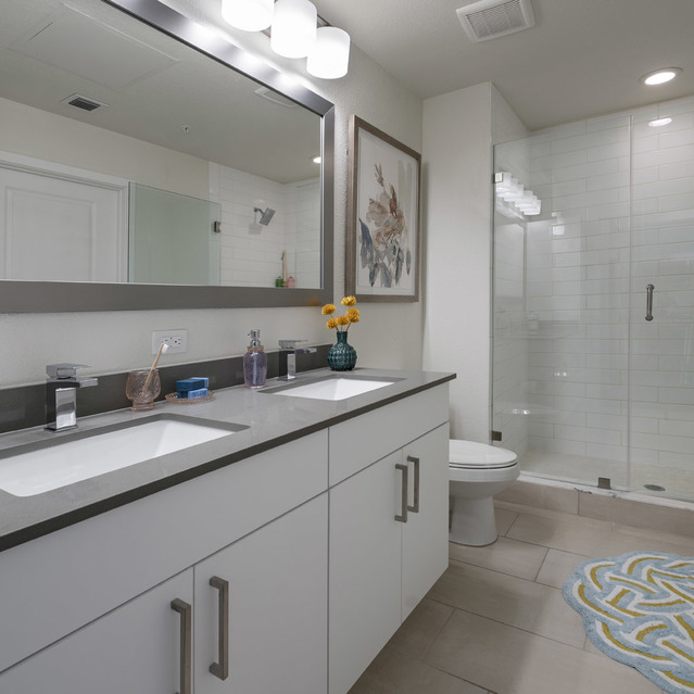 Blu27 - Bathroom with Vanity and Dual Sink