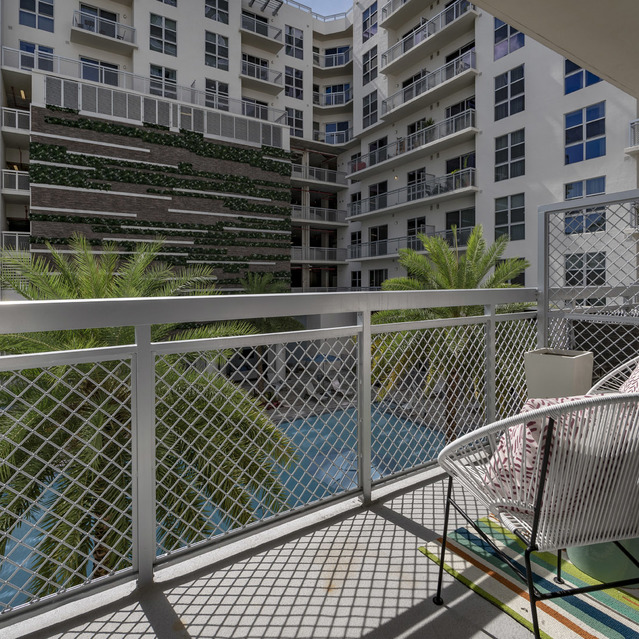 Blu27 - Balcony Area with View of the Swimming Pool